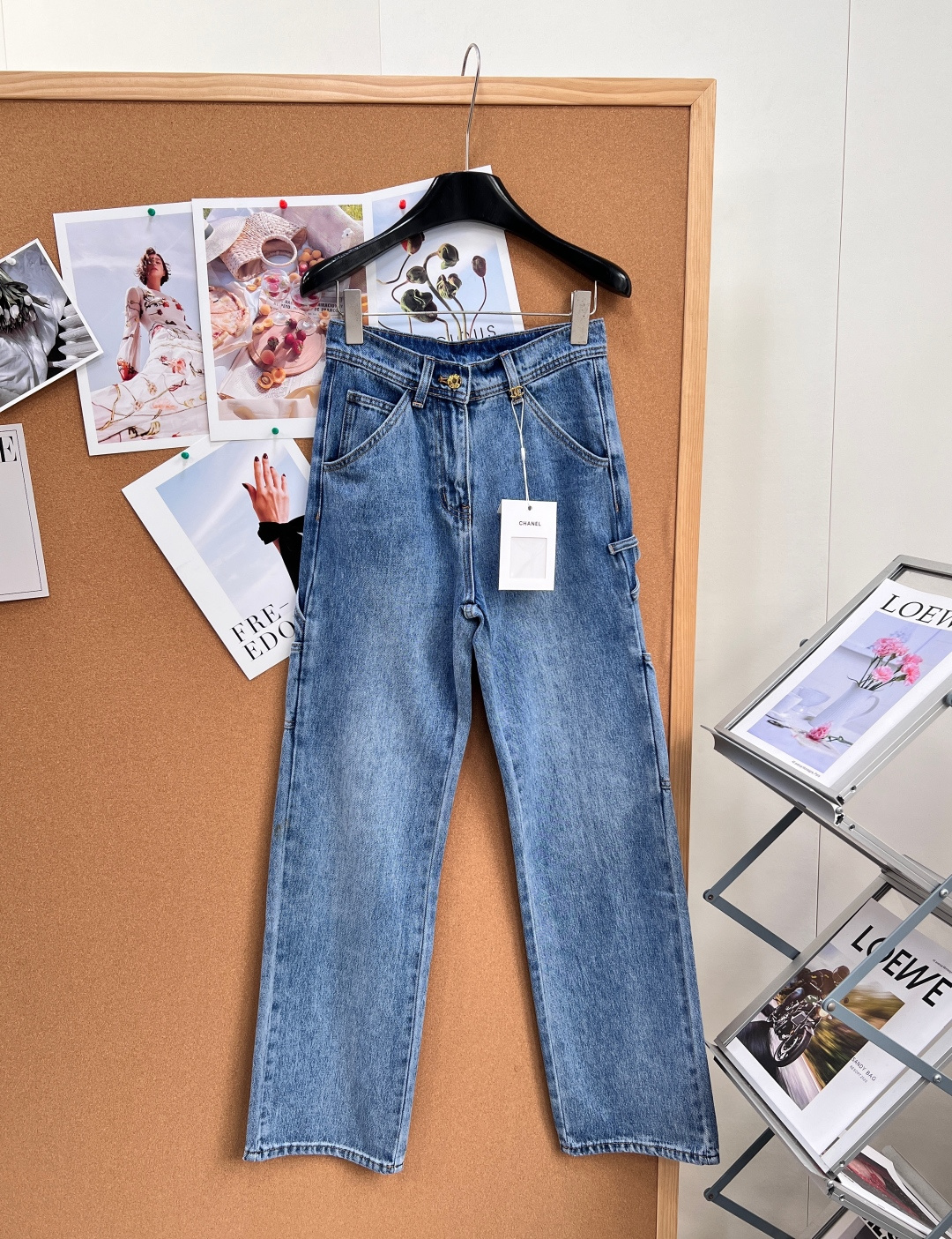 シャネル ワークストレートデニムパンツ ディープネイビー/ウォッシュライトブルー/ミルクホワイト H667280 詳細画像 1