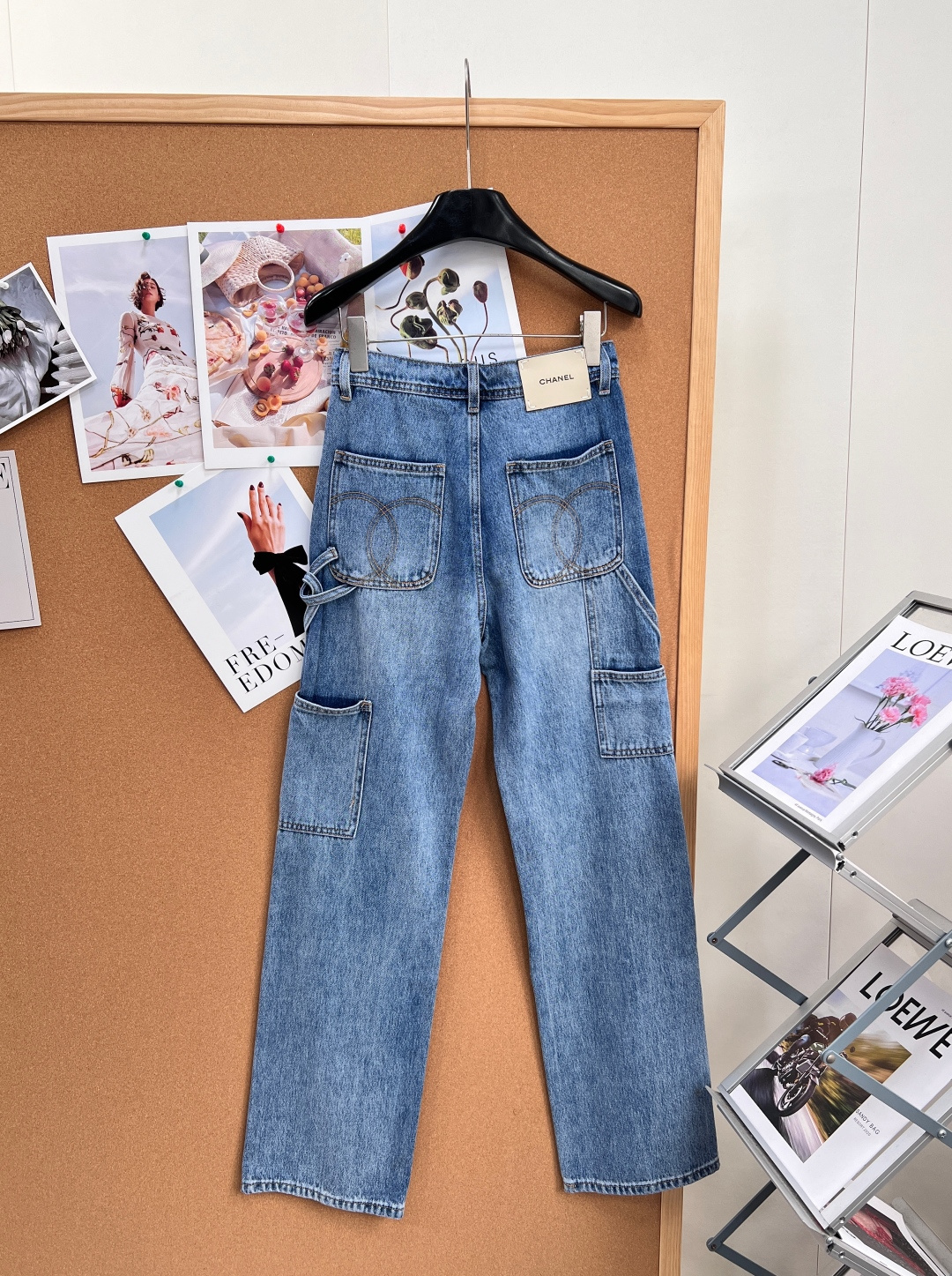 シャネル ワークストレートデニムパンツ ディープネイビー/ウォッシュライトブルー/ミルクホワイト H667280 詳細画像 2