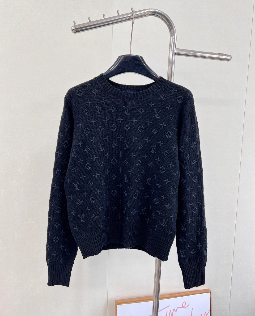 ルイ・ヴィトン モノグラム刺繍 クルーネック ニット セーター ブラック L375360 詳細画像 1