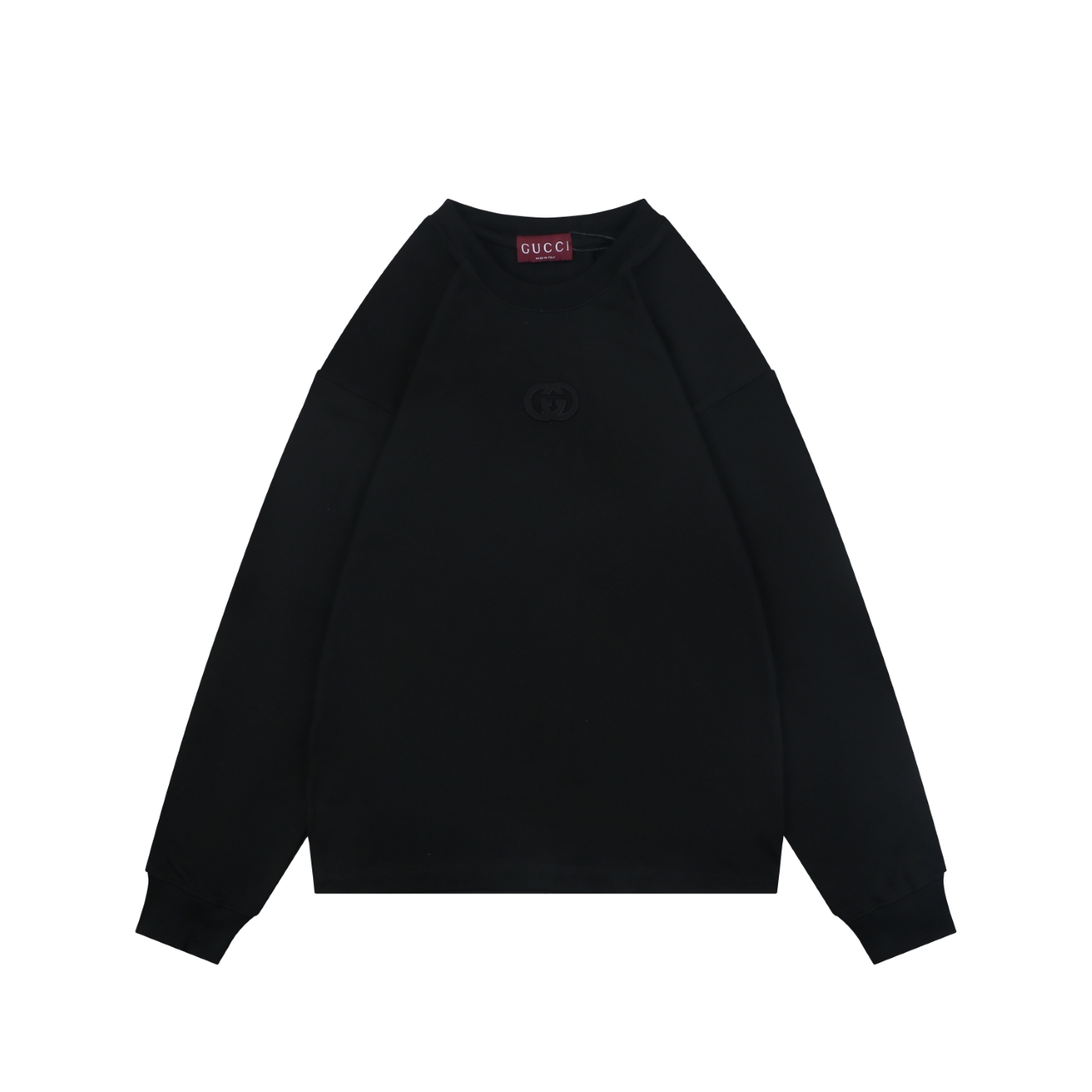 グッチ ダブルG刺繍 長袖Tシャツ ブラック 詳細画像 1