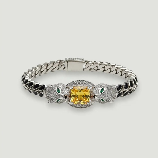 カルティエ ダブルパンサーヘッド ブレスレット シルバー