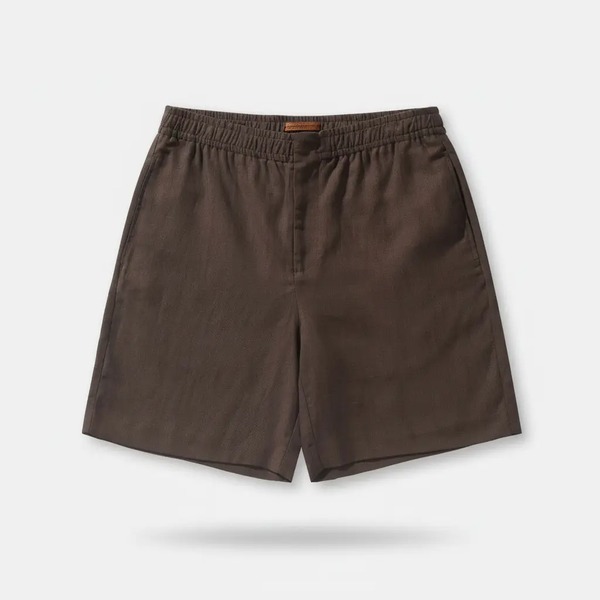 ゼニア Oasi Lino ショートパンツ ダークブラウン (Corteccia Oasi)