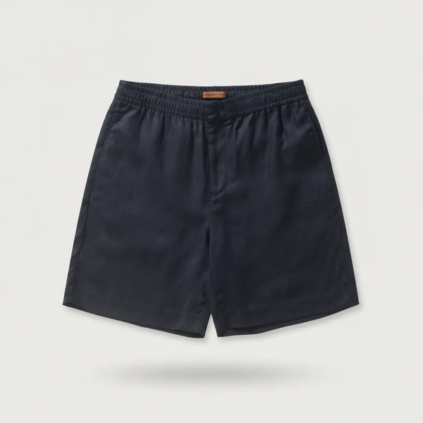 ゼニア Oasi Lino リネンショートパンツ ネイビー