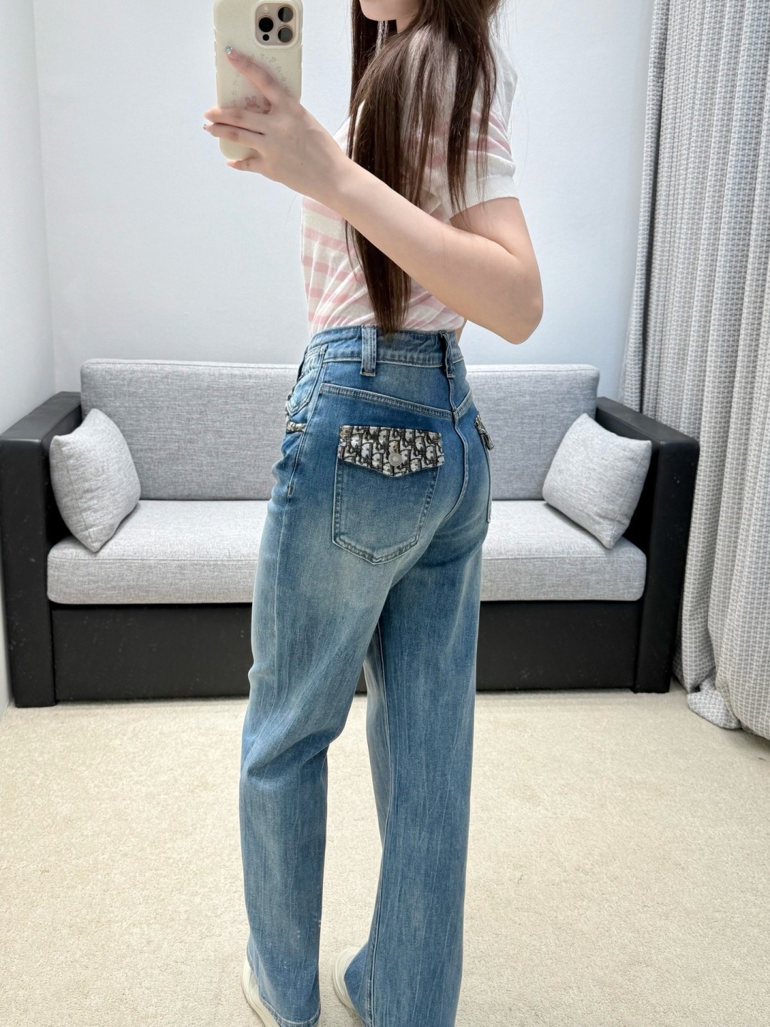 ストレートデニムパンツ ブルー D778270