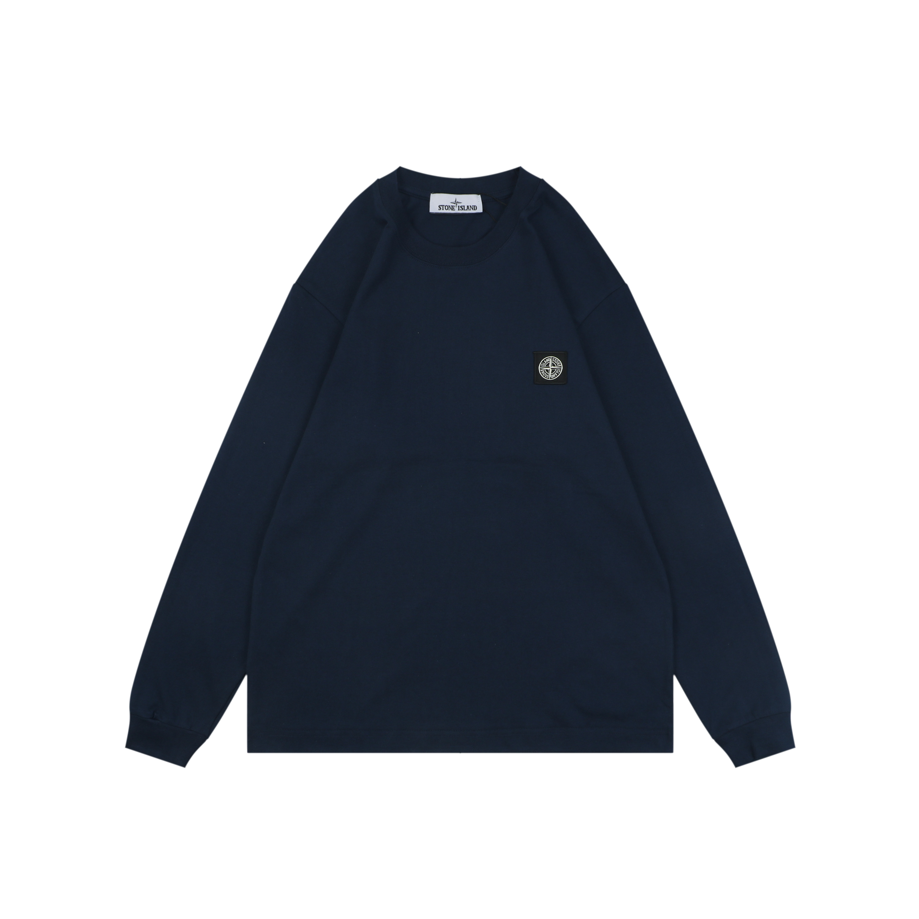 ストーンアイランド スモールスクエア スター刺繍 ロングTシャツ ネイビー 詳細画像 1