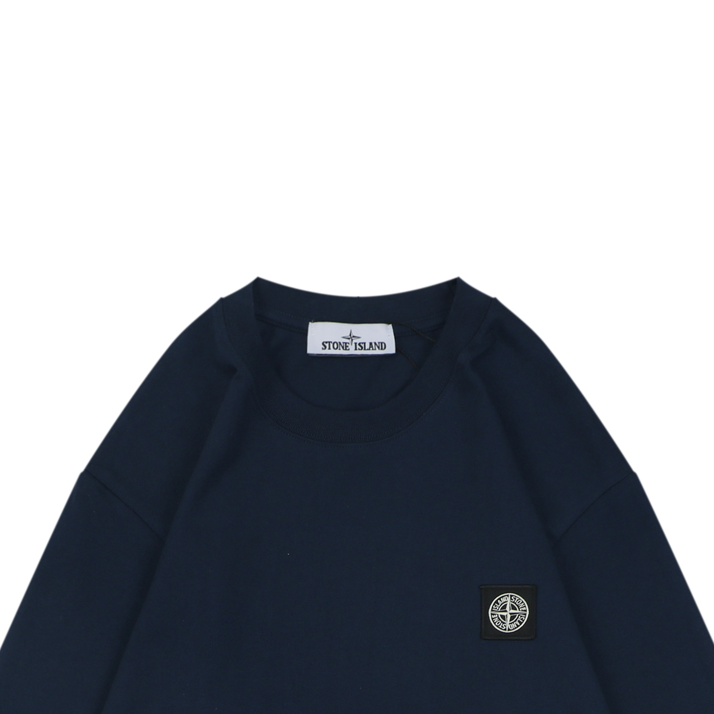 ストーンアイランド スモールスクエア スター刺繍 ロングTシャツ ネイビー 詳細画像 3