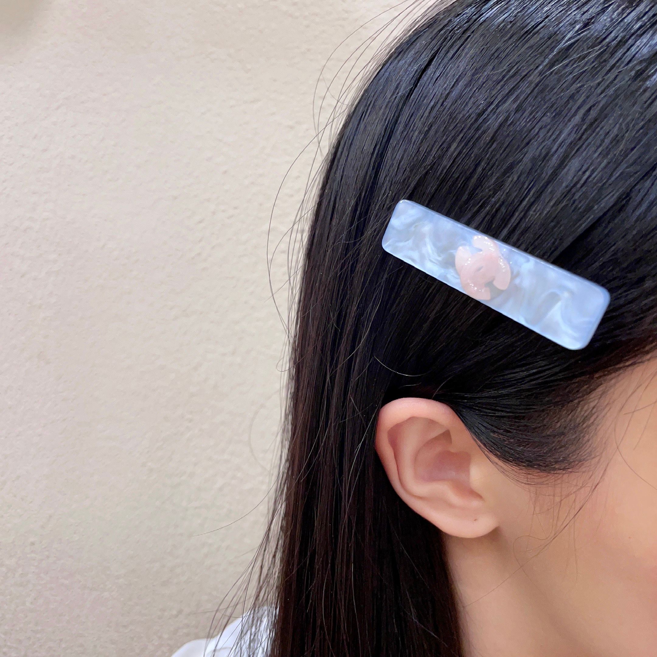 シャネル ロゴ ヘアクリップ ホワイト 詳細画像 2