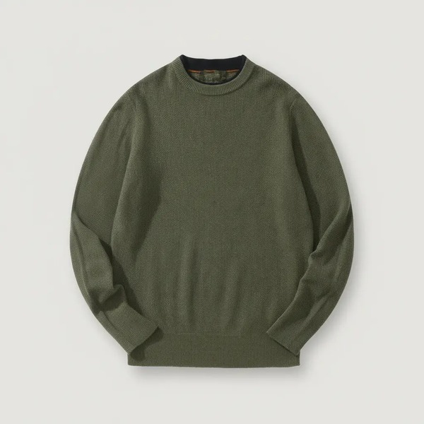 バレンシアガ City Pull クルーネック カシミヤ ニットセーター オリーブグリーン