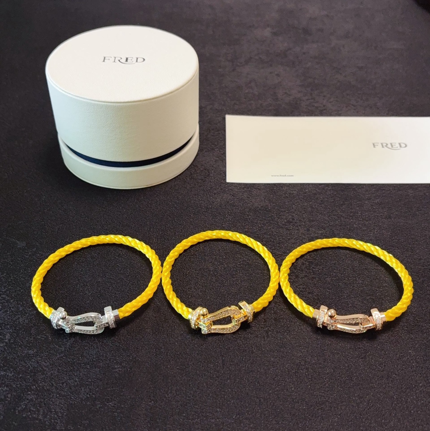 フレッド 馬蹄バックル ナイロンコードブレスレット 蛍光イエロー 詳細画像 3