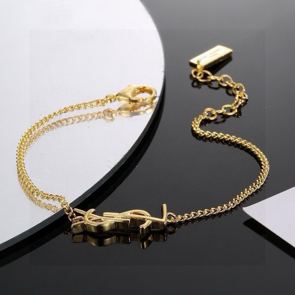サンローラン YSL ロゴチェーンブレスレット ゴールド 詳細画像 1