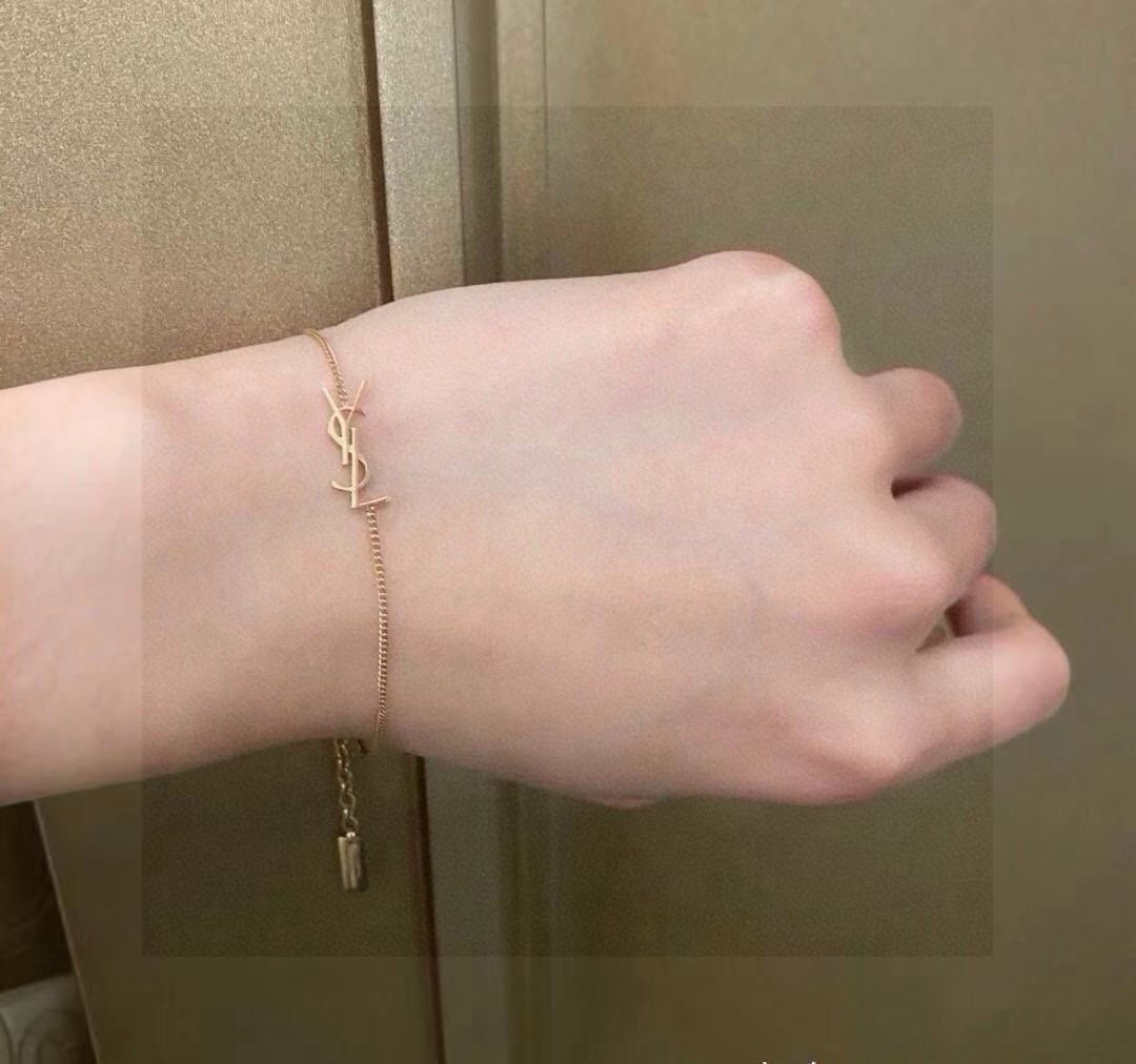 サンローラン YSL ロゴチェーンブレスレット ゴールド 詳細画像 2