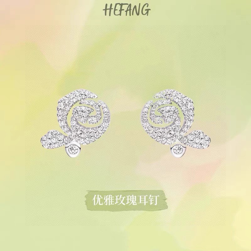 HEFANG フラワースタッドピアス シルバー 詳細画像 1