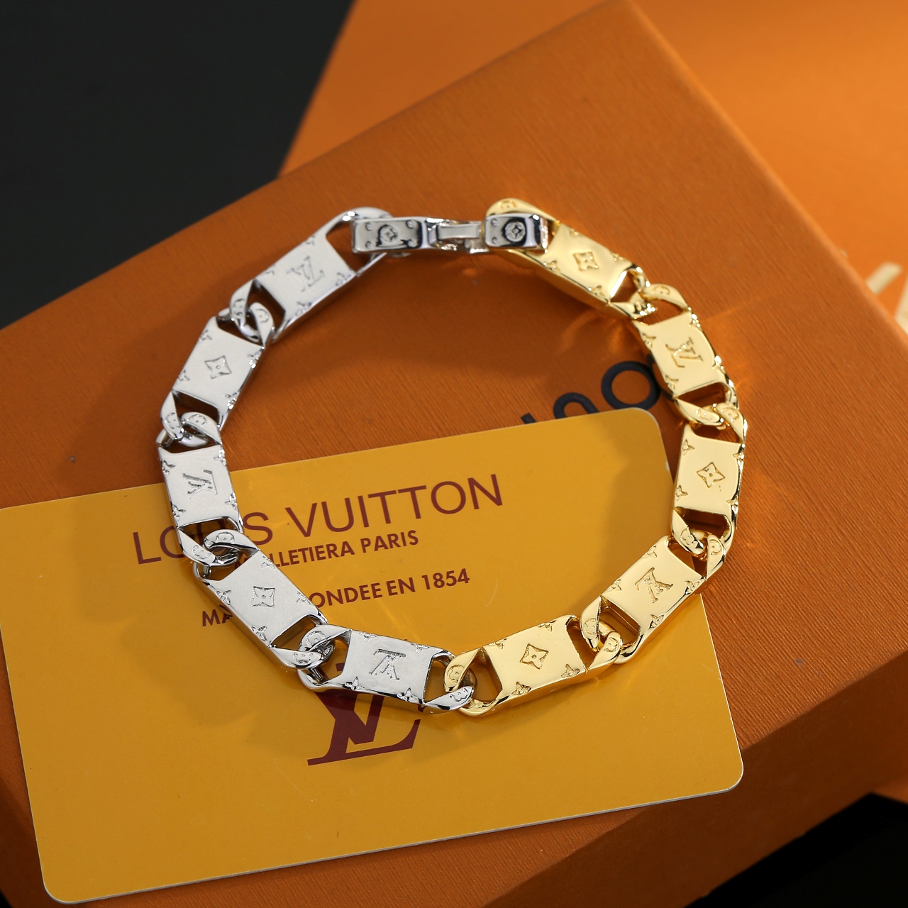 ルイ・ヴィトン LV Twig ブレスレット シルバー×ゴールド 詳細画像 1