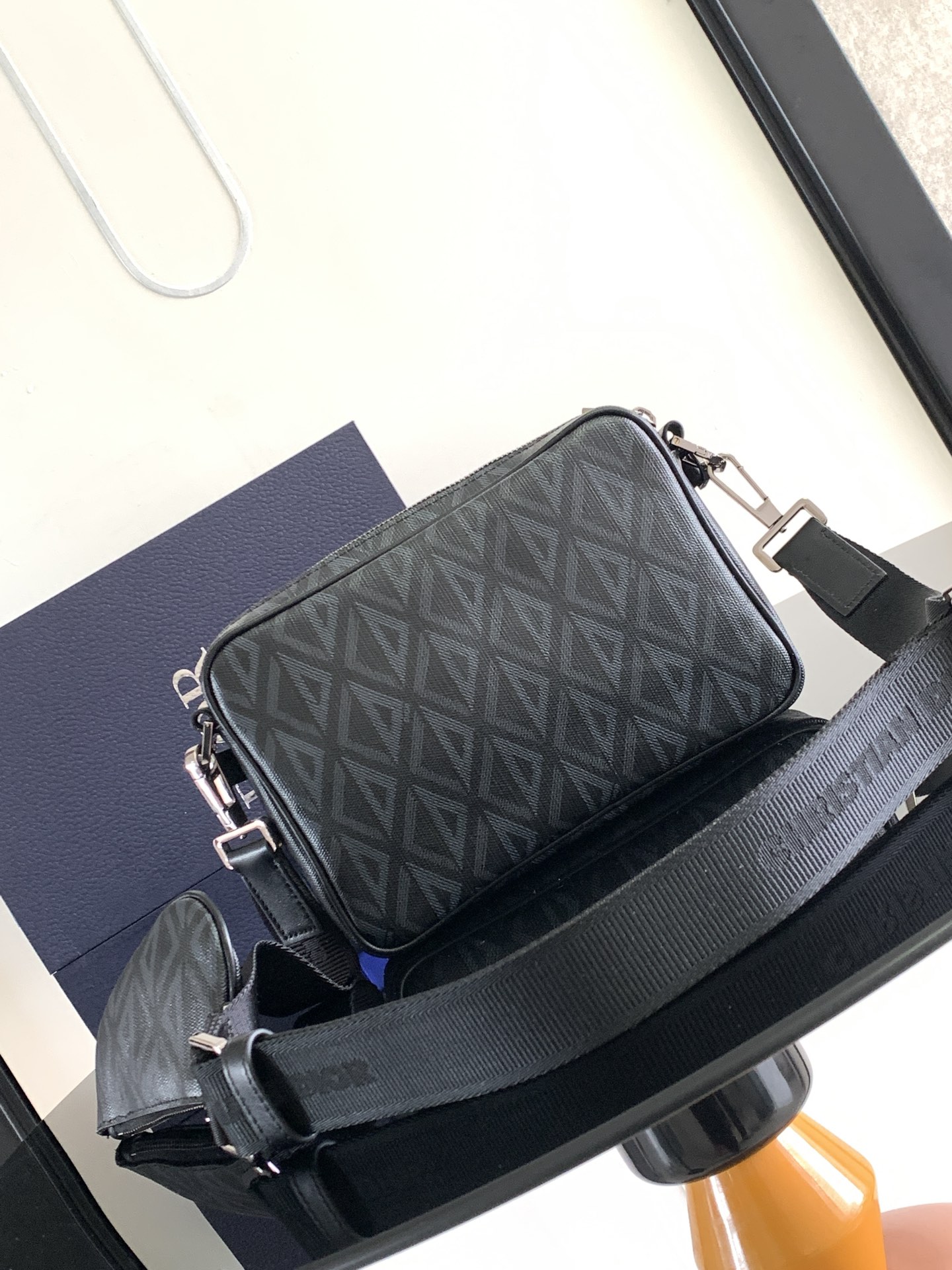 ディオール サドル 3WAY ショルダーバッグ ブラック CDダイヤモンド キャンバス 詳細画像 3