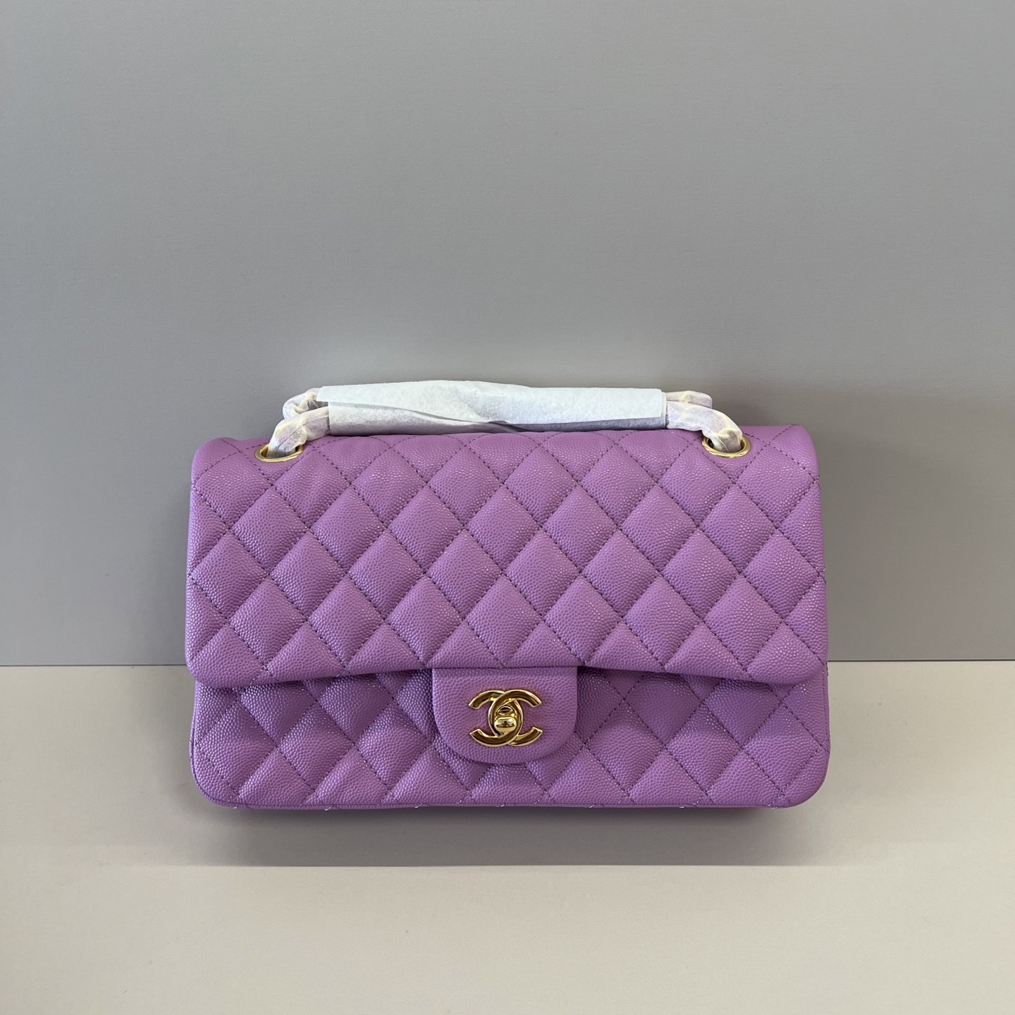 シャネル クラシック フラップ 2.55 チェーンショルダーバッグ 25cm キャビアスキン ラベンダーパープル 詳細画像 1