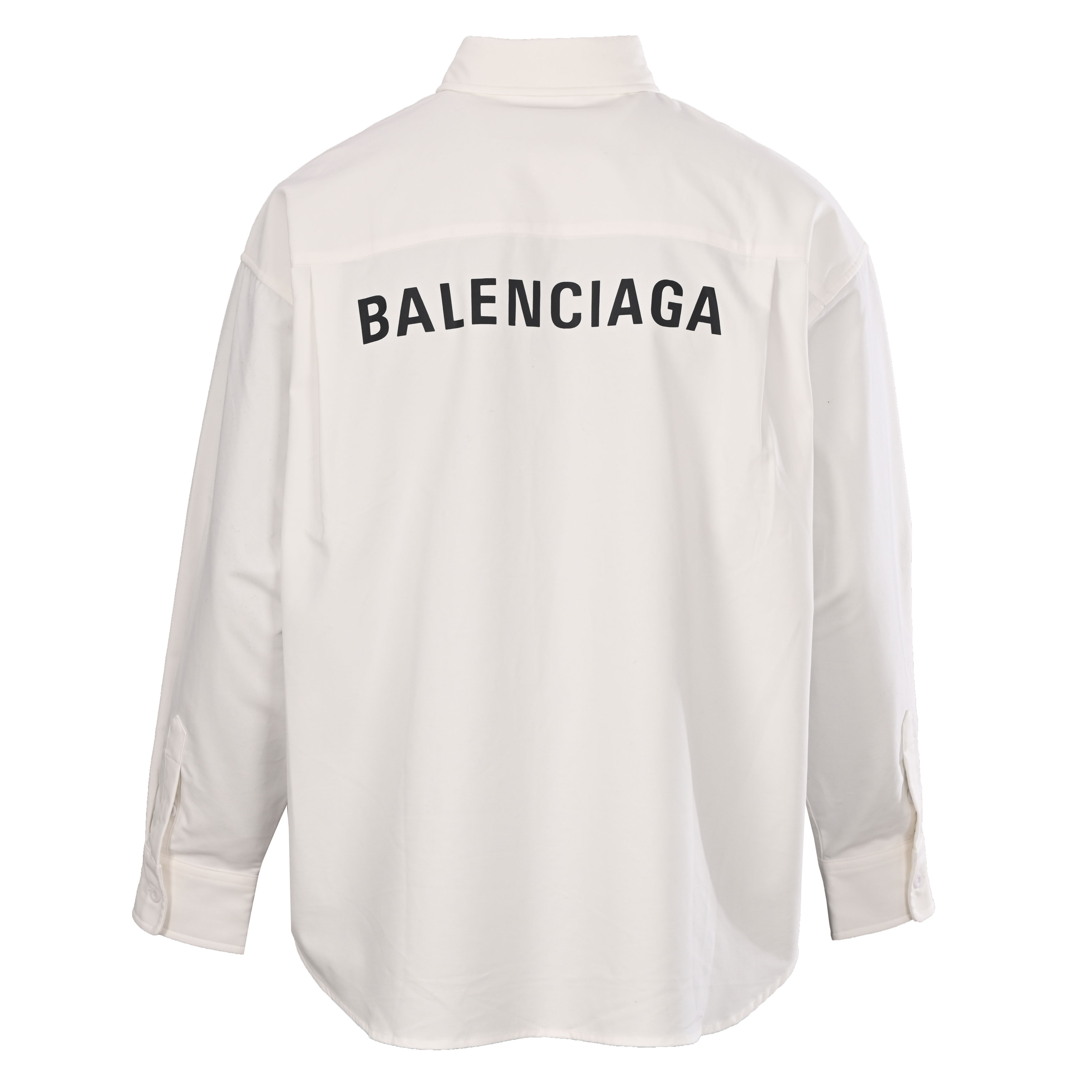 バレンシアガ バックプリント シャツジャケット ホワイト 詳細画像 3