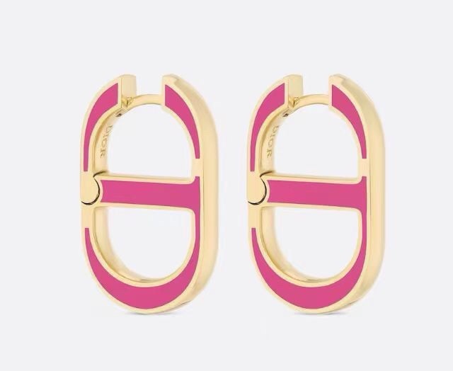 ディオール レターロゴ フープピアス ピンク×ゴールド 詳細画像 1
