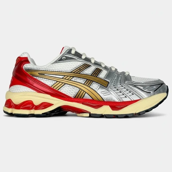 アシックス GEL-KAYANO 14 スニーカー ホワイト シルバー レッド ゴールド BY3936010