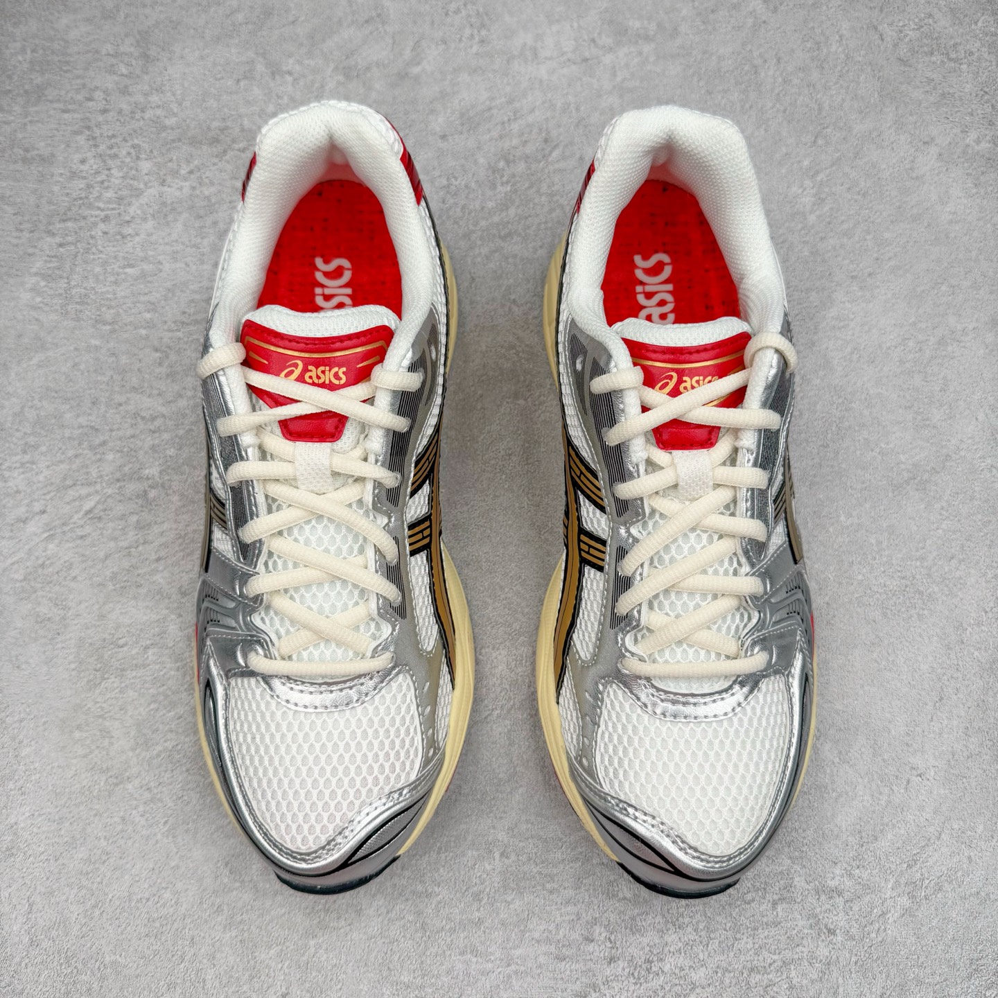 アシックス GEL-KAYANO 14 スニーカー ホワイト シルバー レッド ゴールド BY3936010 詳細画像 2