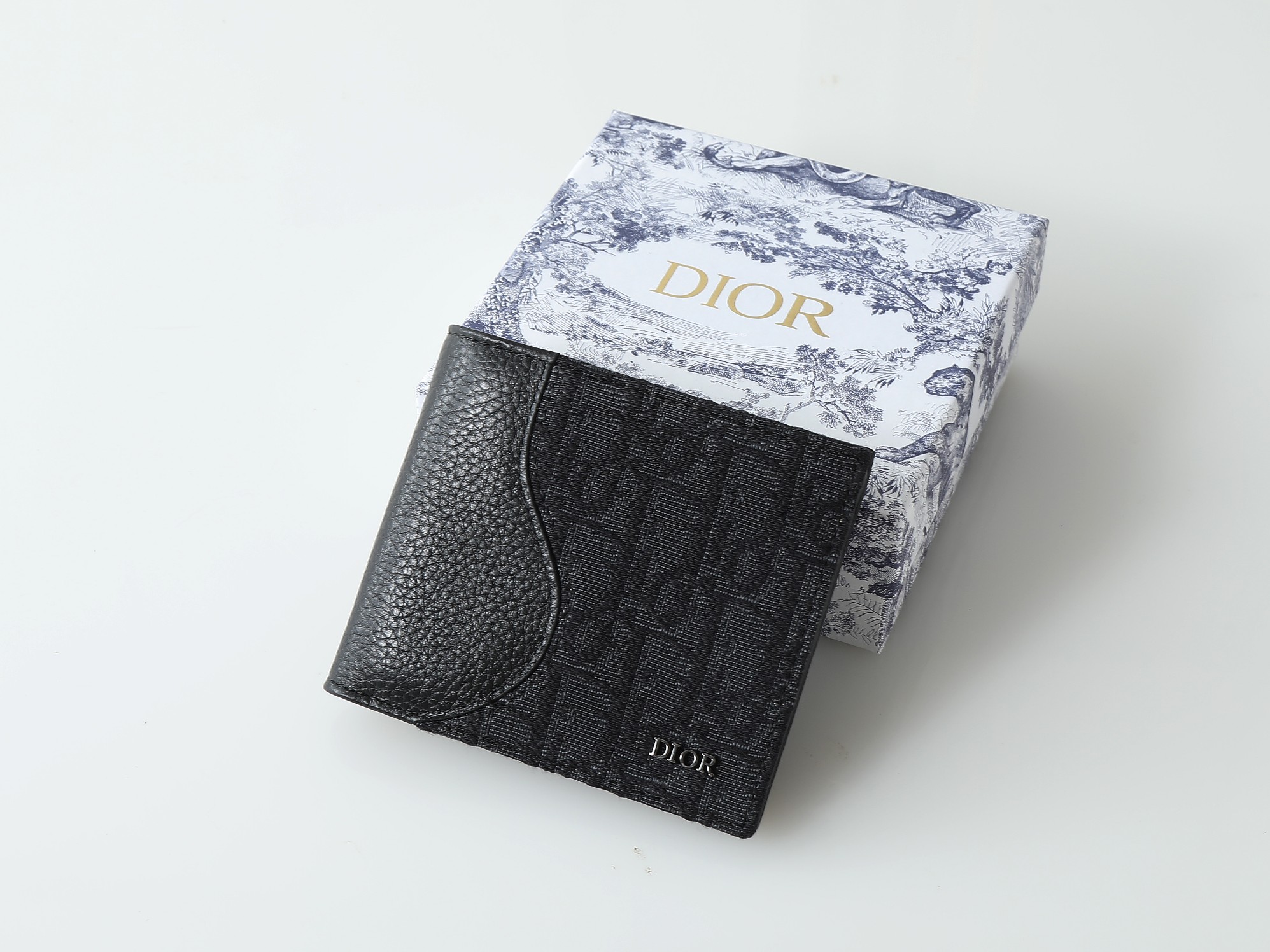 ディオール Oblique キャンバス 二つ折り 短財布 ブラック 詳細画像 3