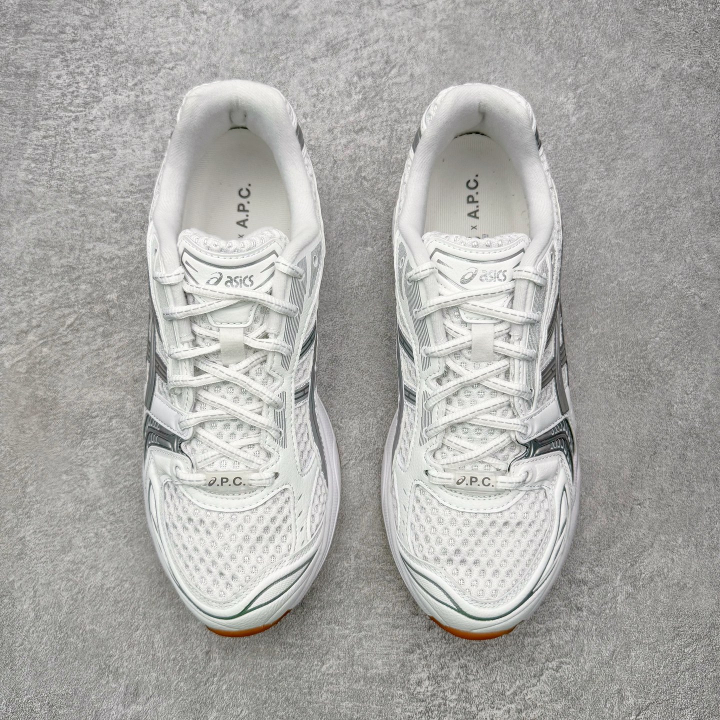 アシックス GEL-KAYANO 14 ホワイト シルバー メッシュ ガムソール ランニングシューズ by3936010 詳細画像 2