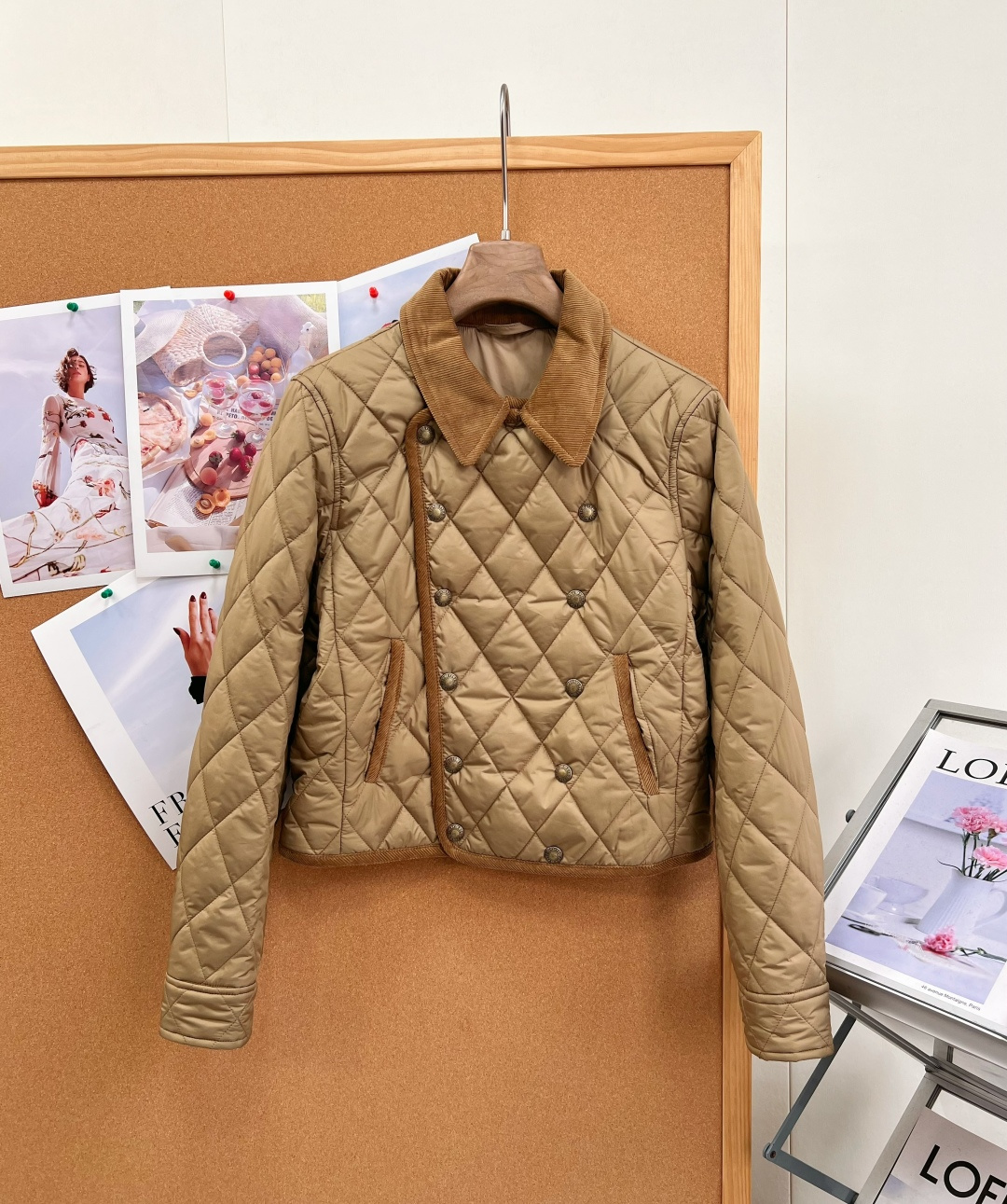 ポロ ラルフ ローレン コーデュロイ襟 ダブルブレスト キルティングジャケット カーキブラウン/ネイビー R265360 詳細画像 1