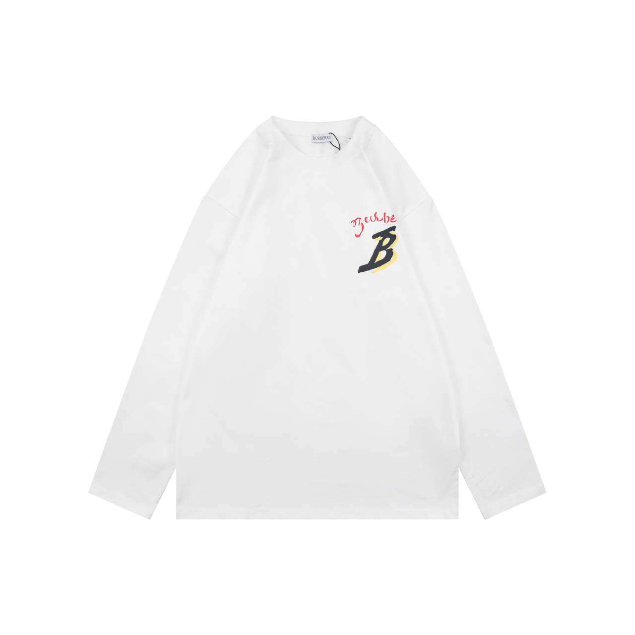 バーバリー Bロゴ ヨットプリント 長袖Tシャツ ホワイト 詳細画像 1