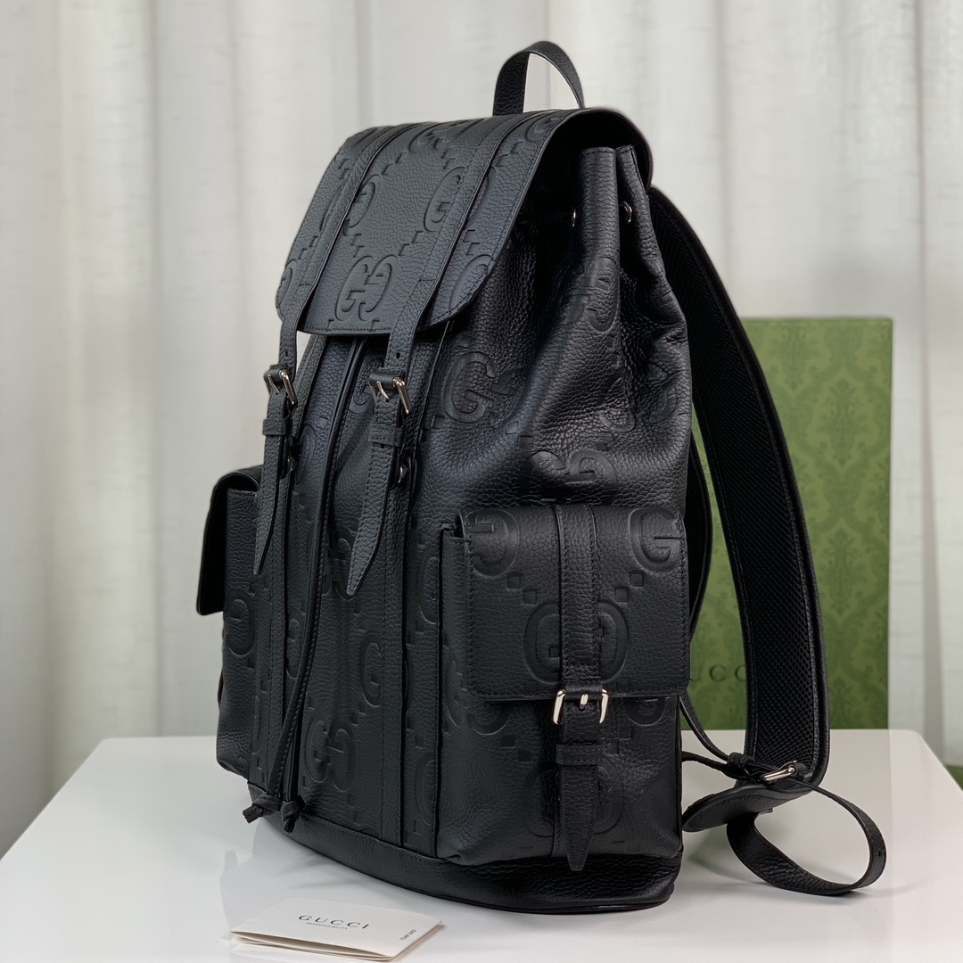 グッチ GG型押しレザーバックパック ブラック 詳細画像 2
