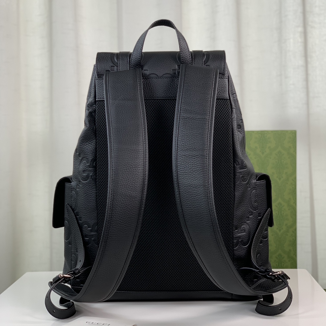 グッチ GG型押しレザーバックパック ブラック 詳細画像 3