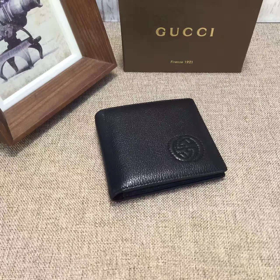 グッチ GGレザー二つ折り財布 ブラック 詳細画像 1