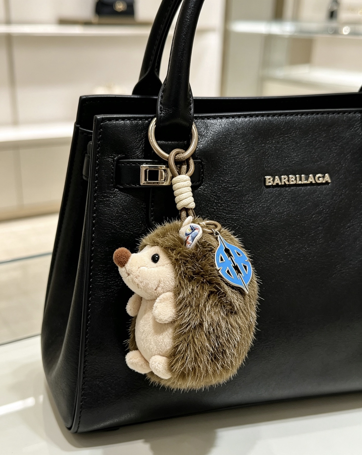 バレンシアガ ハリネズミ ぬいぐるみ バッグチャーム キーホルダー ブラウン 詳細画像 1