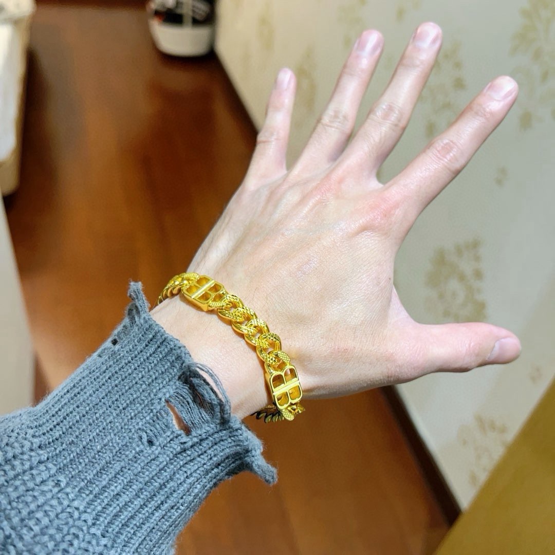 バレンシアガ BBチェーンリンクブレスレット ゴールド 詳細画像 3