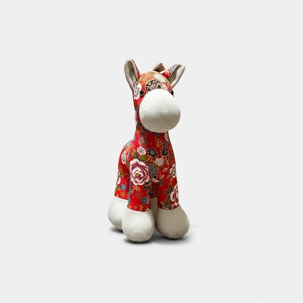 エルメス 馬ぬいぐるみ レッド花柄
