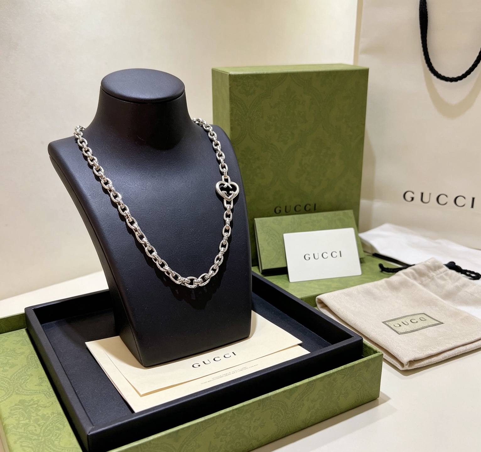 グッチ アンガーフォレスト チェーンネックレス シルバー 詳細画像 1