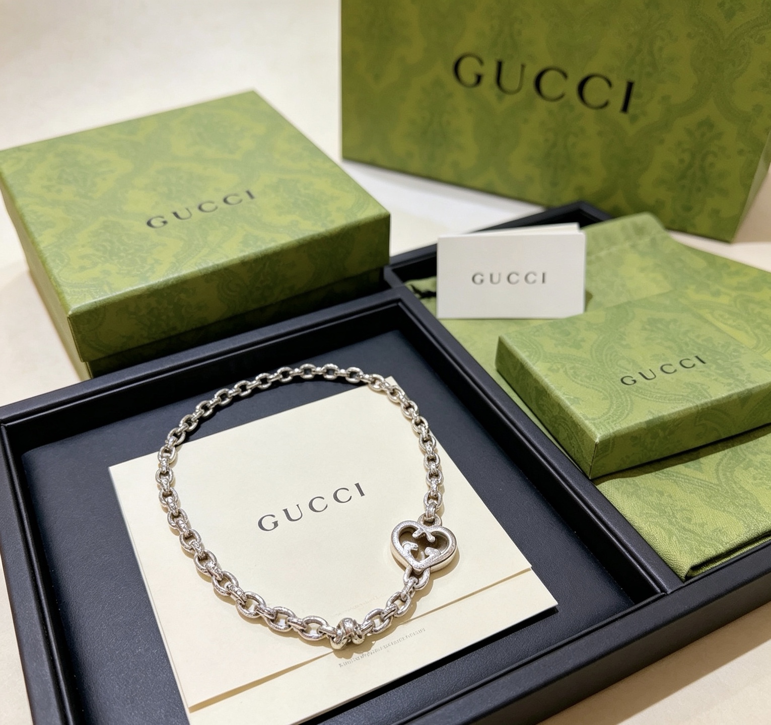 グッチ アンガーフォレスト チェーンネックレス シルバー 詳細画像 2