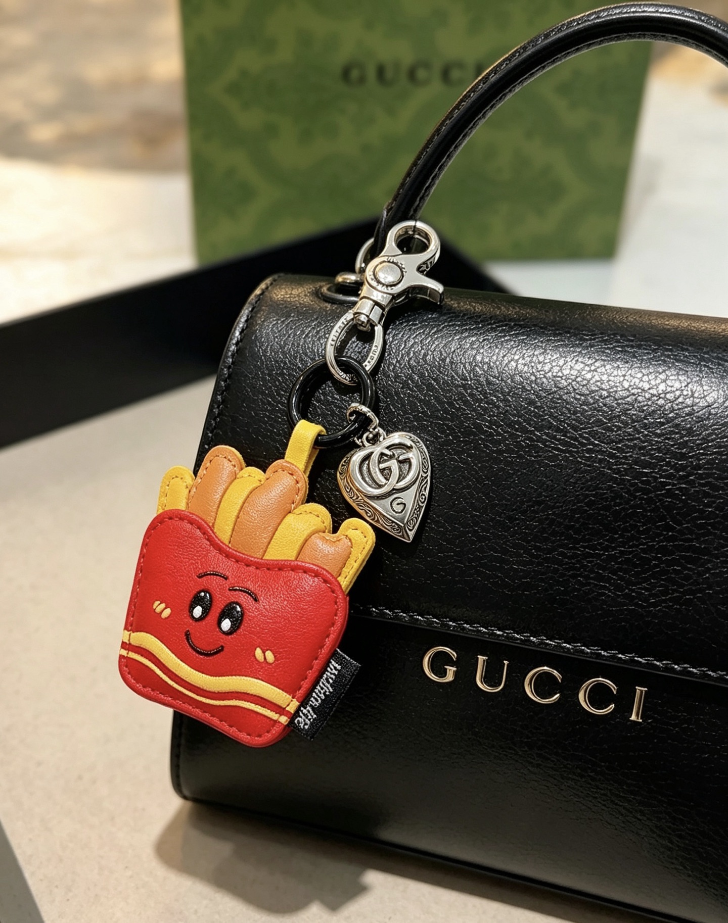 グッチ フライドポテト キーホルダー バッグチャーム レッド 詳細画像 1