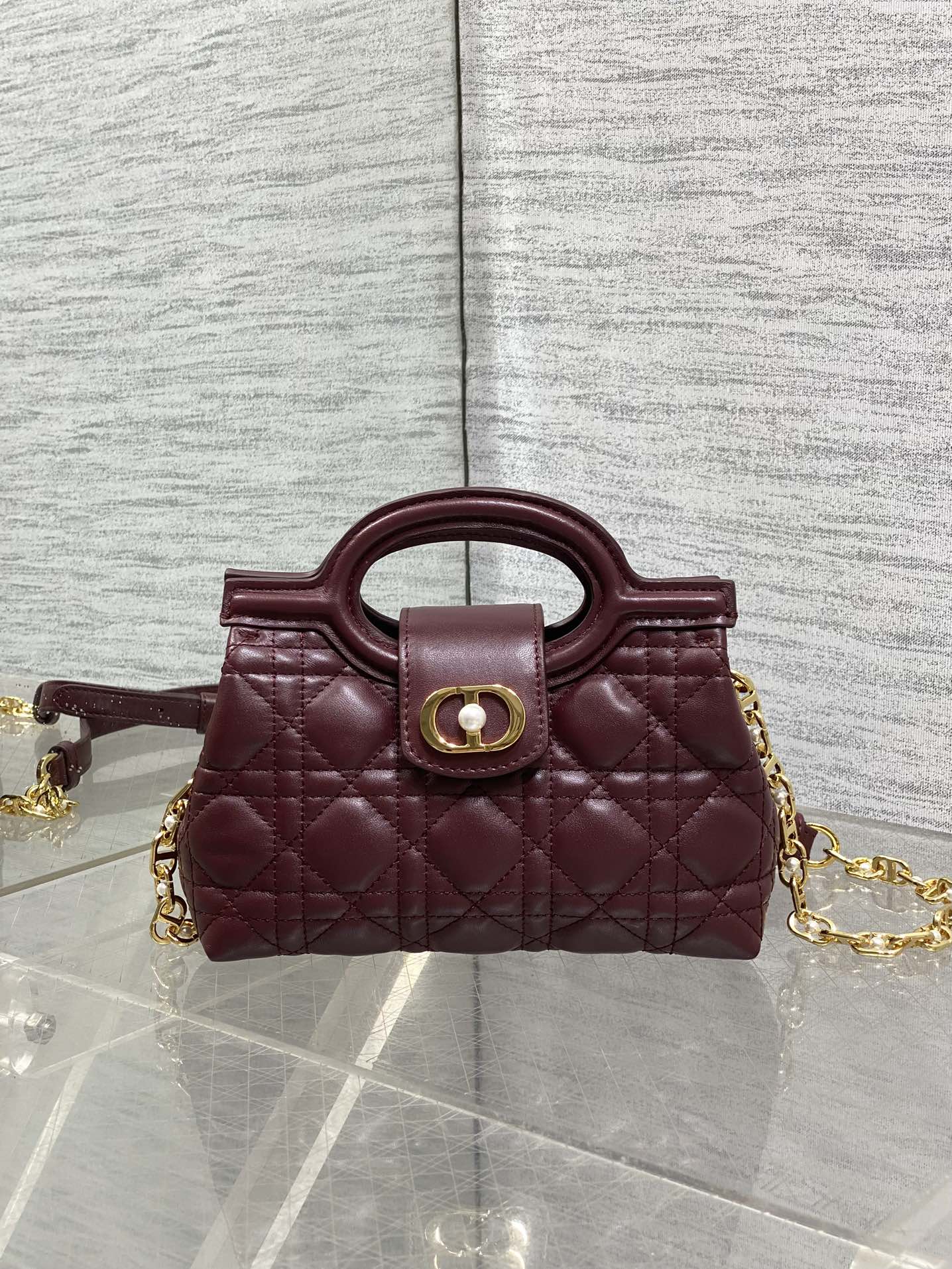 ディオール Jolie トップハンドル ミニチェーンバッグ ワインレッド 3123/8601 詳細画像 2