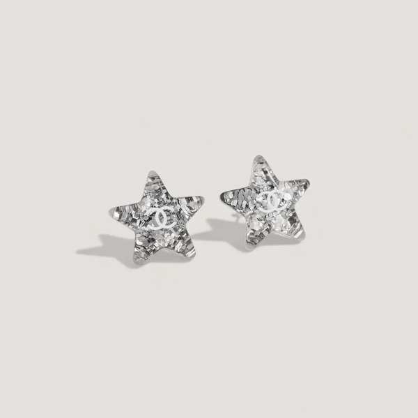 シャネル スター ラインストーン ピアス シルバー