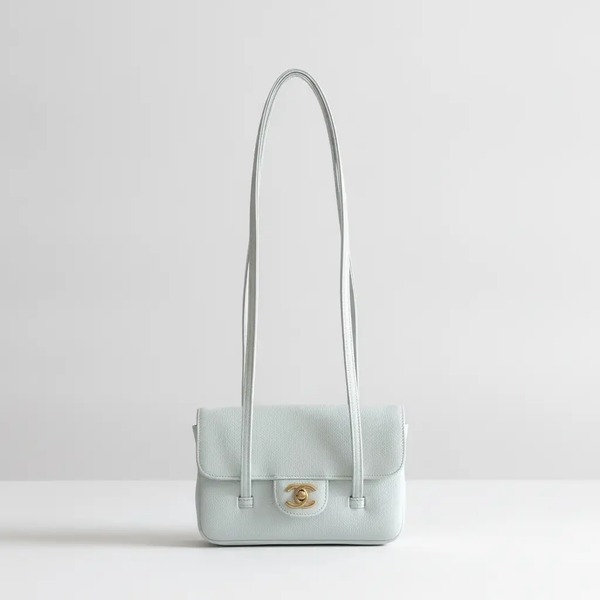シャネル 26P Preppy Coco スモール フラップ ショルダーバッグ レイクグリーン 5068S33