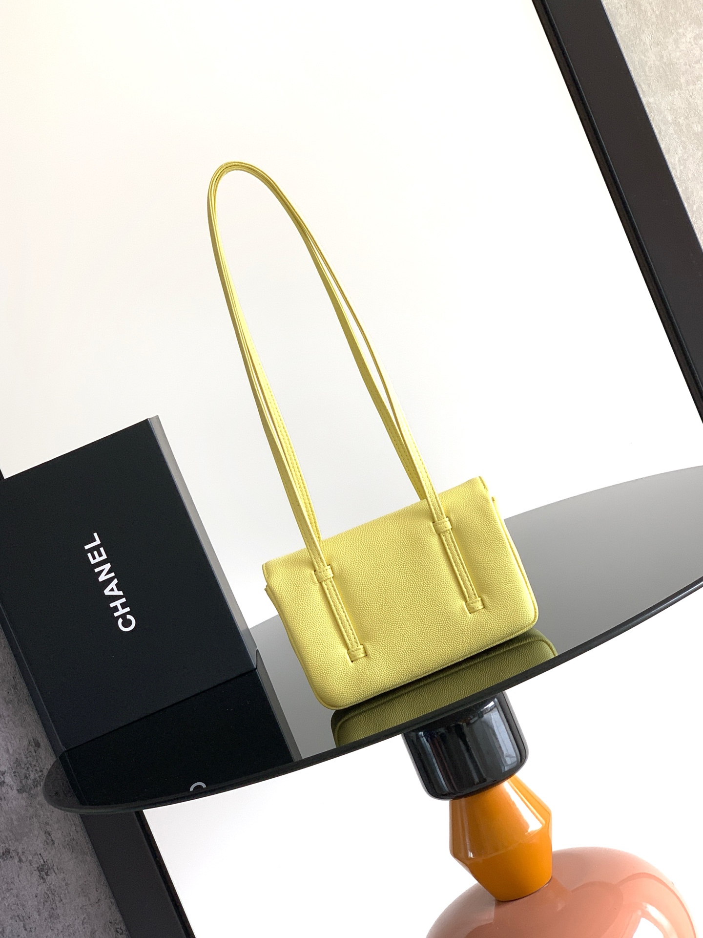 シャネル 26P Preppy Coco スモール フラップ ショルダーバッグ レモンイエロー 5068S33 詳細画像 3