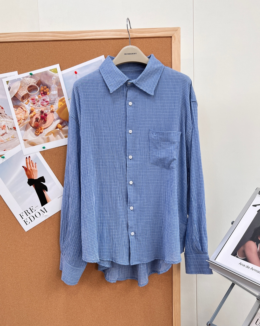 ロークラシック シーソルトブルー 細格子柄シャツ L234290 詳細画像 1