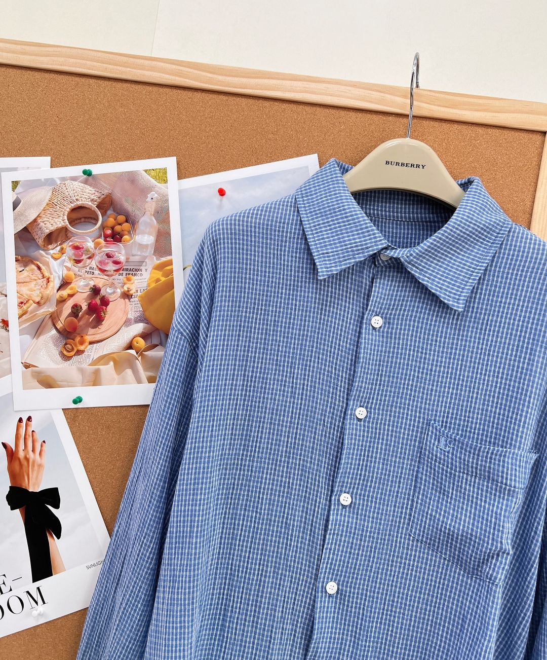 ロークラシック シーソルトブルー 細格子柄シャツ L234290 詳細画像 3