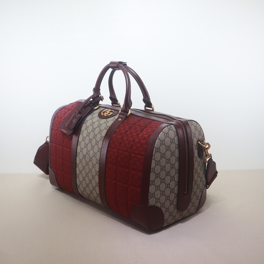 グッチ GGキャンバス トラベルダッフルバッグ ボルドー 詳細画像 2