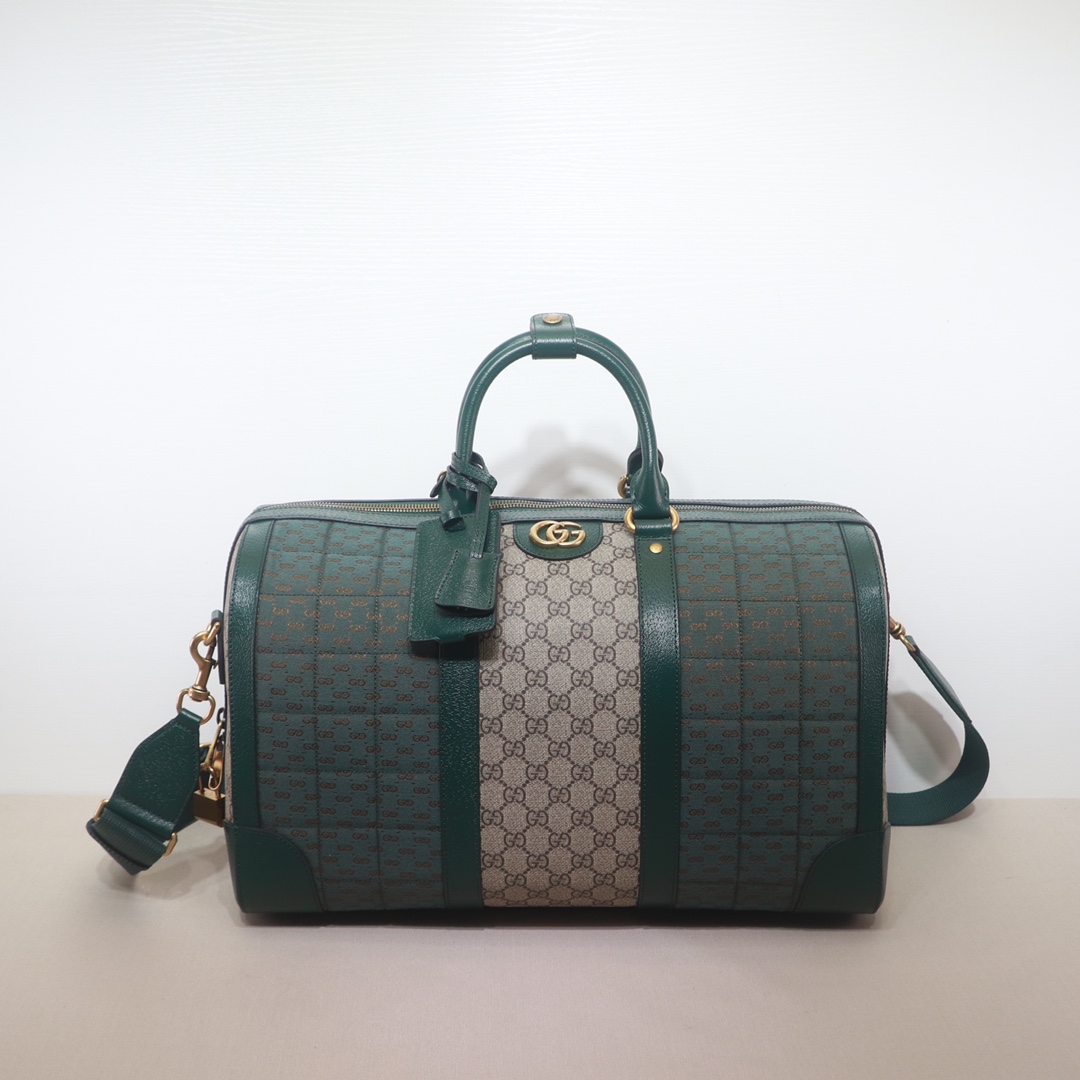 グッチ GGキャンバス トラベルダッフルバッグ グリーン 詳細画像 1