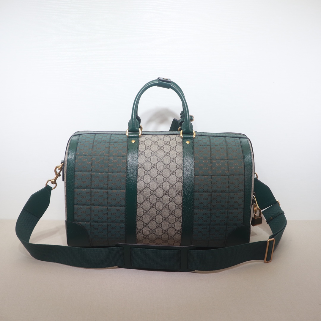 グッチ GGキャンバス トラベルダッフルバッグ グリーン 詳細画像 3