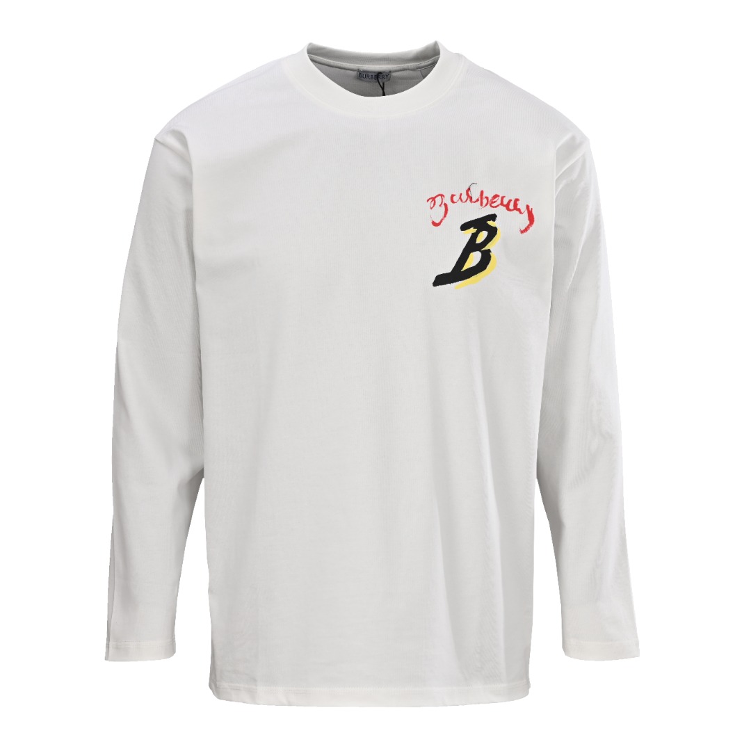 バーバリー レター ヨット プリント ロングスリーブTシャツ ブラック ホワイト 詳細画像 1