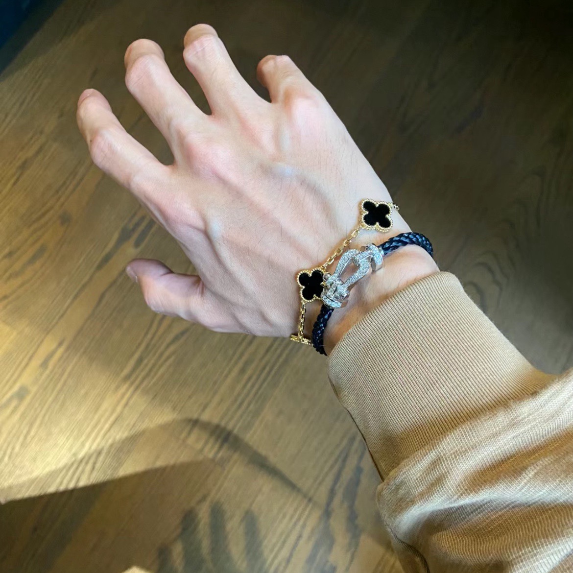 ナイキ 馬蹄バックル ナイロンコードブレスレット シルバー 詳細画像 3