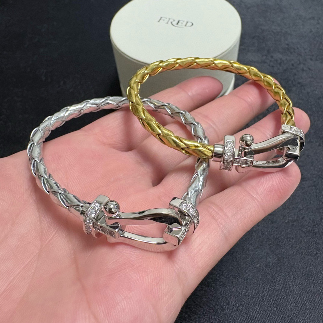 エルメス フレッド レザー馬蹄バックルブレスレット バーガンディ 詳細画像 1