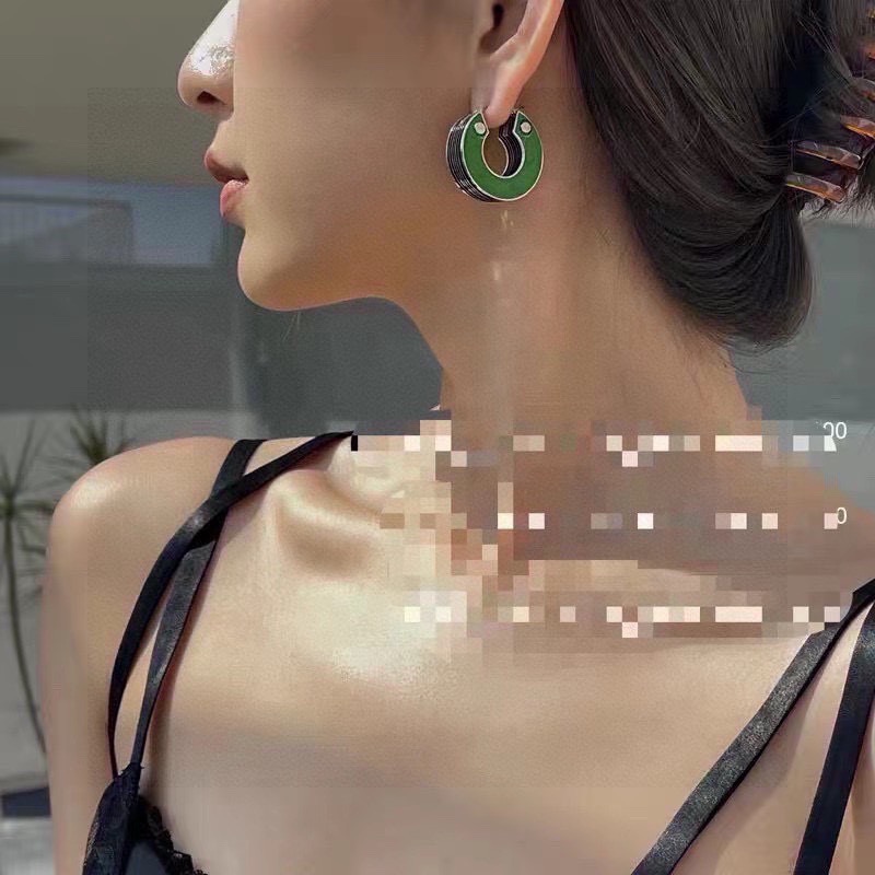 ボッテガ・ヴェネタ フープピアス グリーン 詳細画像 2