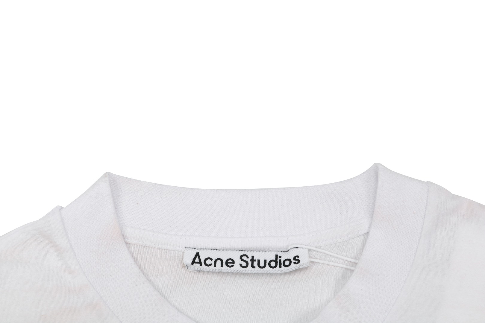 アクネ ストゥディオズ 1996 ディストレスト レタープリント 長袖Tシャツ ホワイト 詳細画像 2